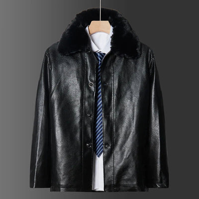 Chaqueta de piel vegana con cuello - Liam