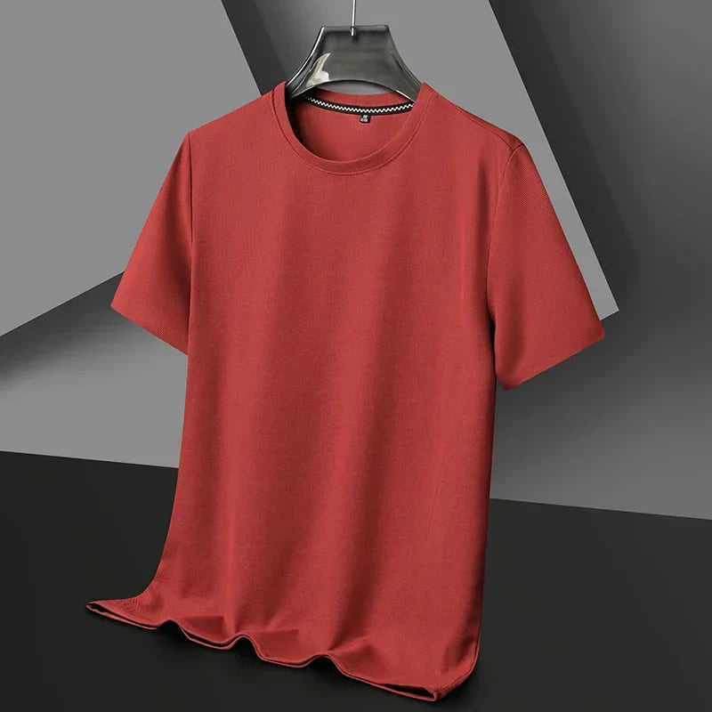 Camiseta de manga corta para hombre - con textura y cuello redondo