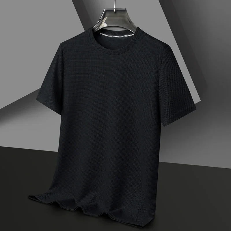 Camiseta de manga corta para hombre - con textura y cuello redondo