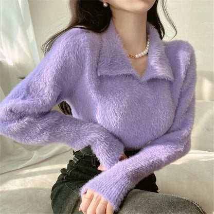 Lore - Jersey de felpa con cuello y mangas largas