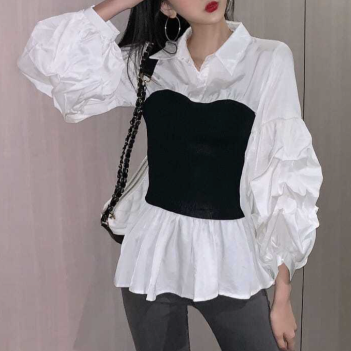 Eliza - Elegante blusa con mangas farol