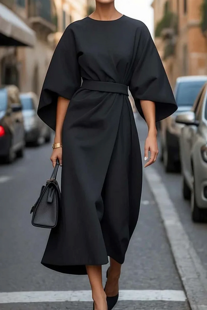 Vestido Sofia: elegancia atemporal con mangas farol y cinturón