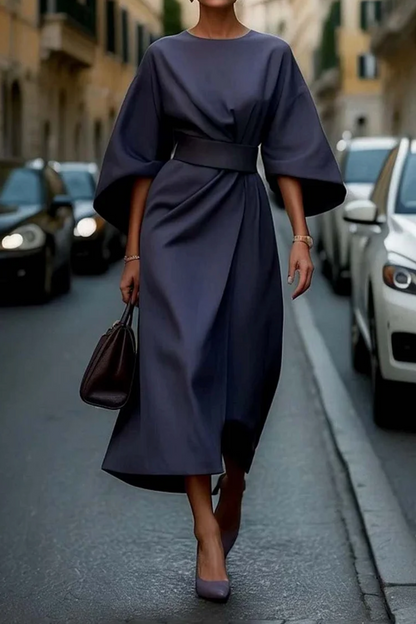 Vestido Sofia: elegancia atemporal con mangas farol y cinturón
