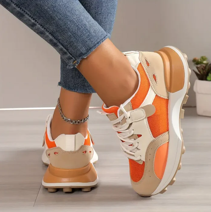 Debby - Elegantes zapatillas de mujer con diseño de bloques de color y gran comodidad de uso