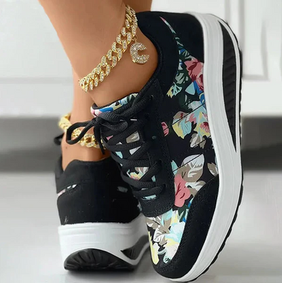 Luisa - Veraniegas zapatillas de lona con estampado floral para mujer