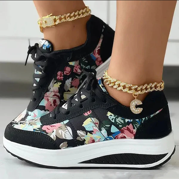 Luisa - Veraniegas zapatillas de lona con estampado floral para mujer