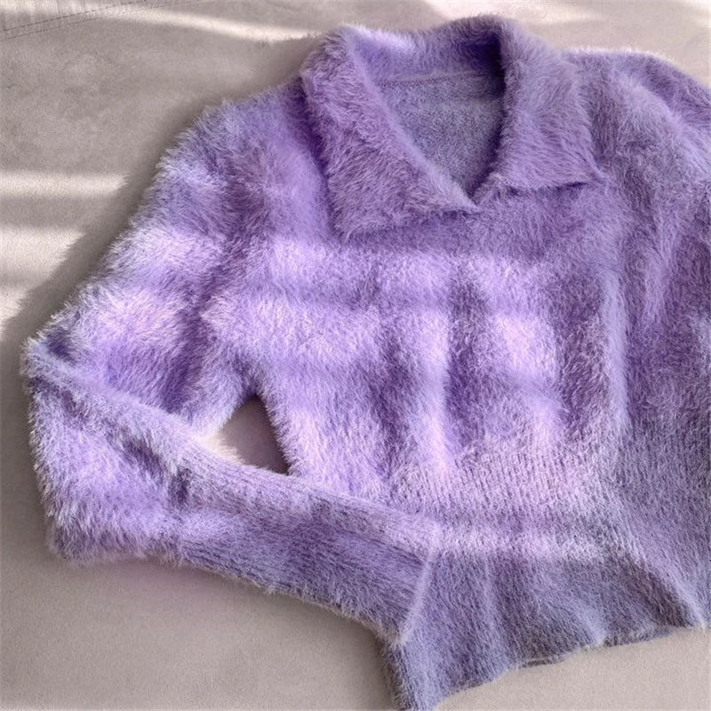 Lore - Jersey de felpa con cuello y mangas largas