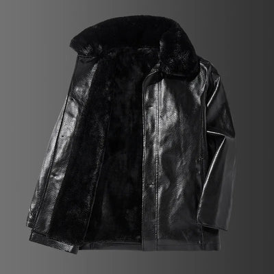 Chaqueta de piel vegana con cuello - Liam