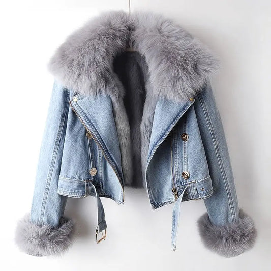 Chaqueta vaquera para mujer con ribete - Serene