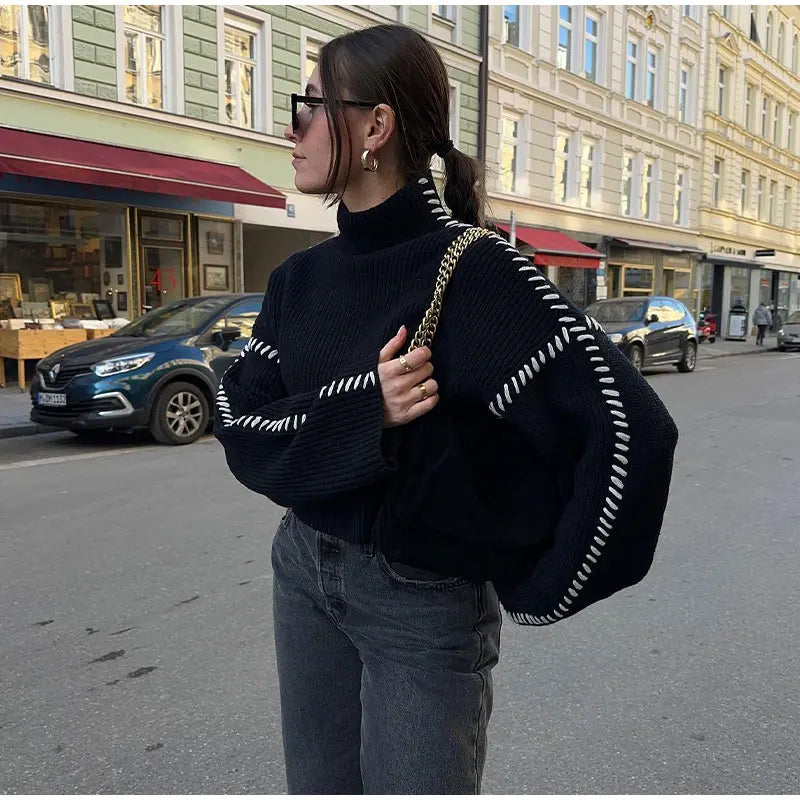 Gabrielle - Jersey de punto acanalado con detalle de cordones en el lateral