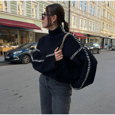 Gabrielle - Jersey de punto acanalado con detalle de cordones en el lateral