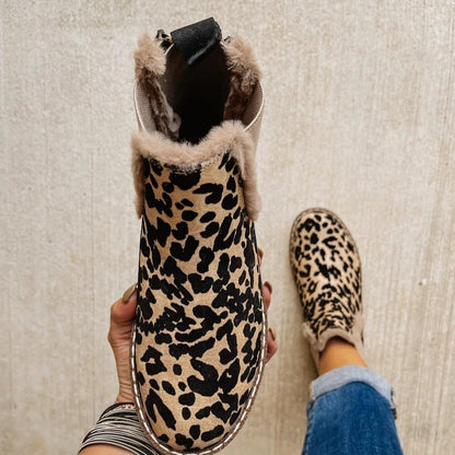 Elaine - Botas Chelsea estampadas de leopardo para mujer