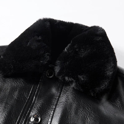 Chaqueta de piel vegana con cuello - Liam