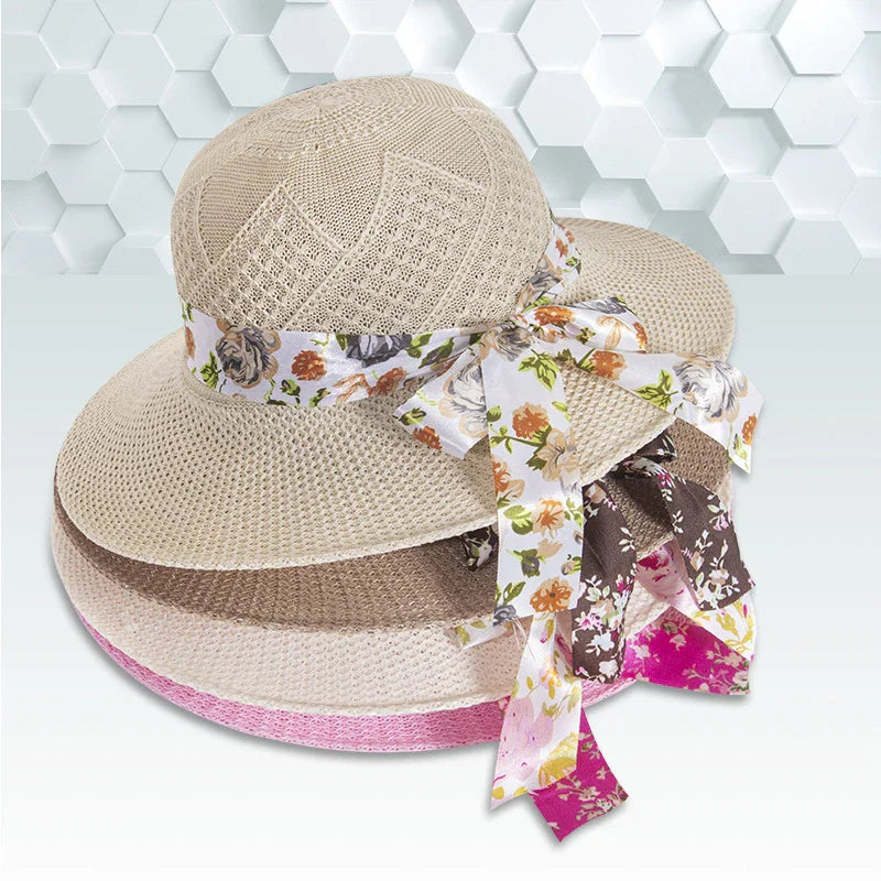 Sombrero de moda veraniega con corbata chic