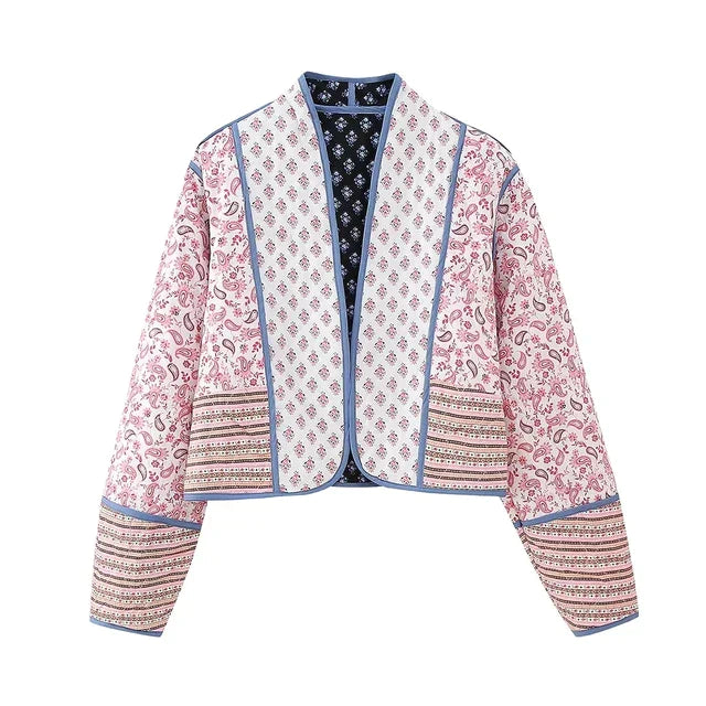 Elowen - Chaqueta vintage patchwork floral de mujer