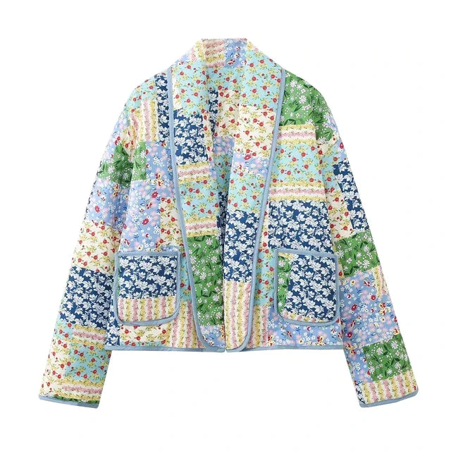 Elowen - Chaqueta vintage patchwork floral de mujer