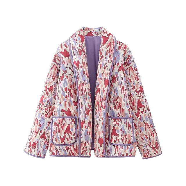 Brianna - Abrigo patchwork estampado vintage