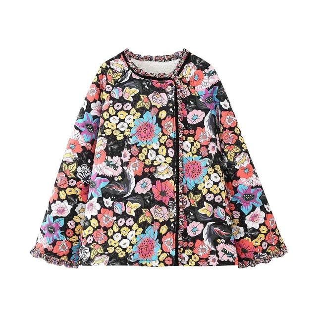 Brianna - Abrigo patchwork estampado vintage