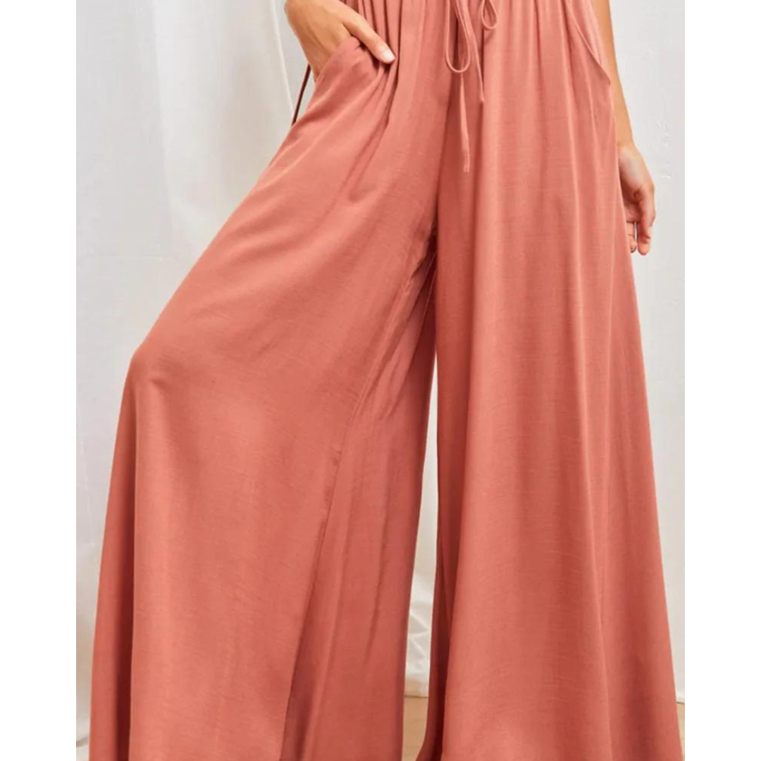 Pantalones sueltos con perneras anchas para mujer - Verano - Cómodos