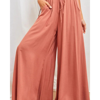 Pantalones sueltos con perneras anchas para mujer - Verano - Cómodos