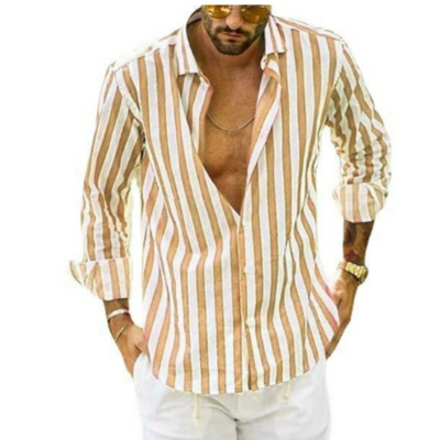 Camisa de manga larga con rayas - cuello abotonado