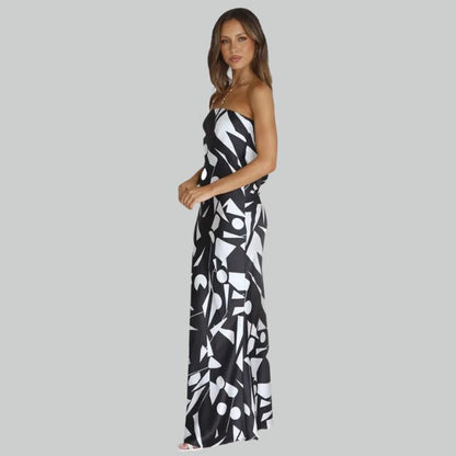 Andrea - Maxivestido sin tirantes con abertura lateral