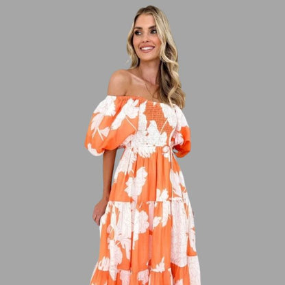 Louella - Maxivestido floral con falda de volantes