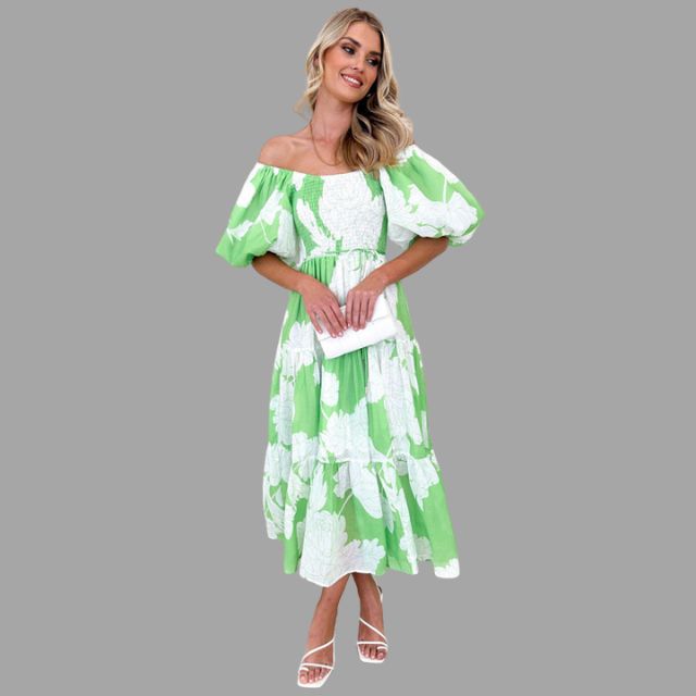 Louella - Maxivestido floral con falda de volantes