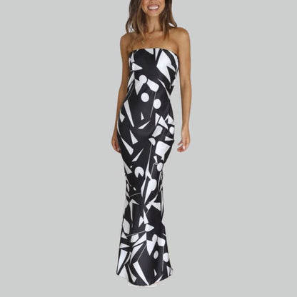 Andrea - Maxivestido sin tirantes con abertura lateral