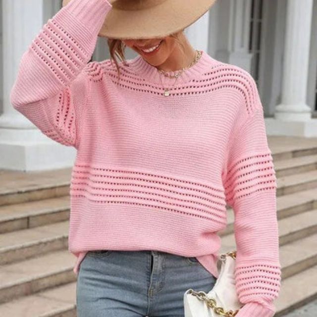 Johana - Jersey de punto abierto con mangas largas