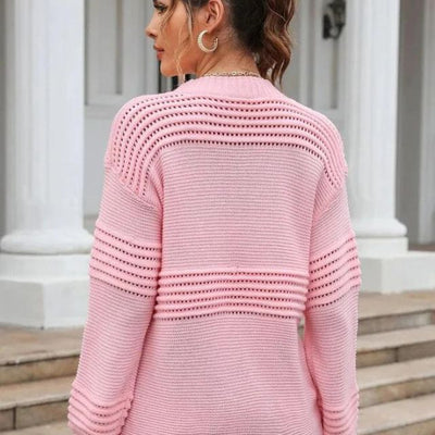 Johana - Jersey de punto abierto con mangas largas