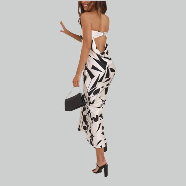 Andrea - Maxivestido sin tirantes con abertura lateral