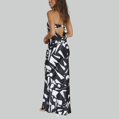 Andrea - Maxivestido sin tirantes con abertura lateral