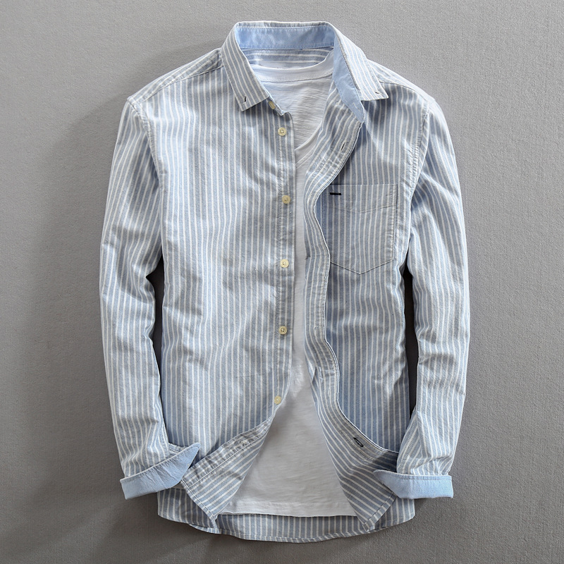 Oxford Vermillon - Camisa a Rayas de Algodón