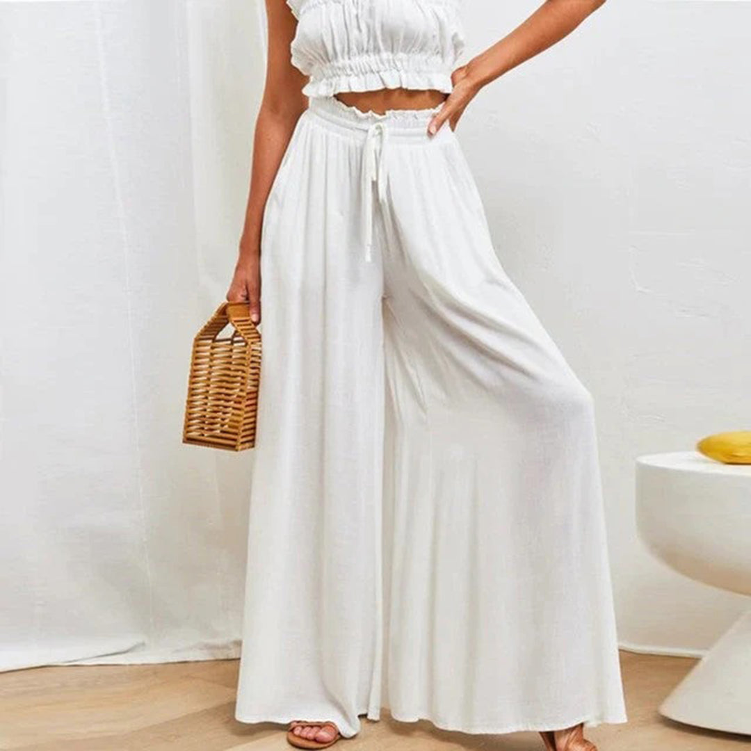 Pantalones sueltos con perneras anchas para mujer - Verano - Cómodos