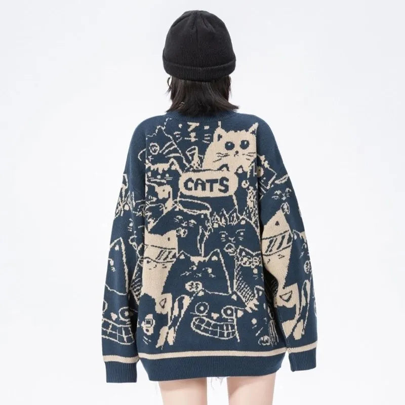 Delia - Jersey de punto con dibujo de gato