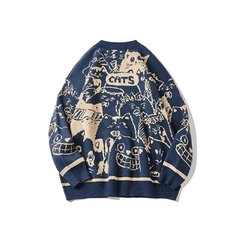 Delia - Jersey de punto con dibujo de gato