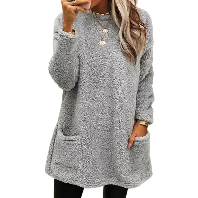 Karina - Acogedor jersey de forro polar con detalle de botones