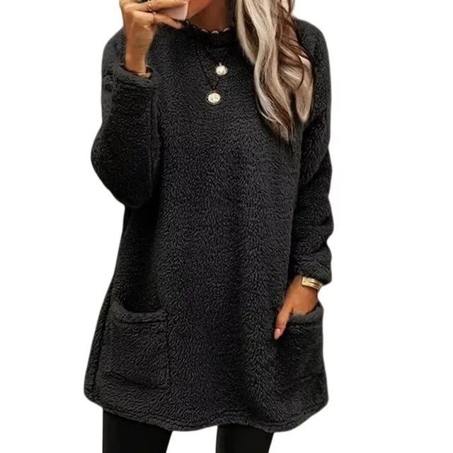 Karina - Acogedor jersey de forro polar con detalle de botones