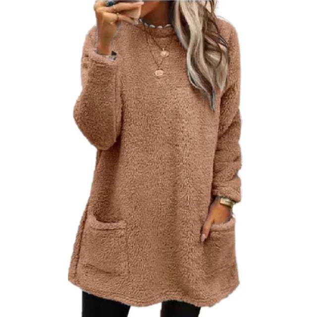 Karina - Acogedor jersey de forro polar con detalle de botones