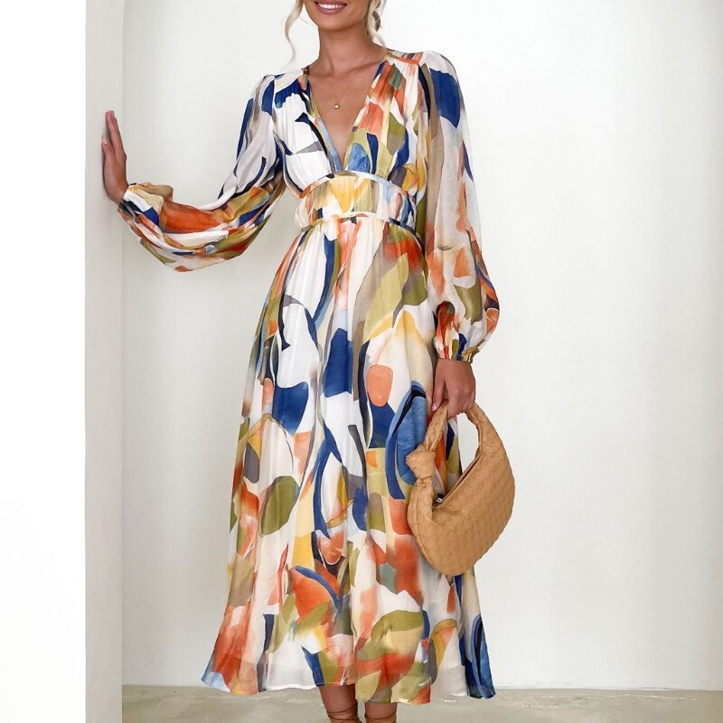 Juliette - Maxivestido bohemio con escote en V