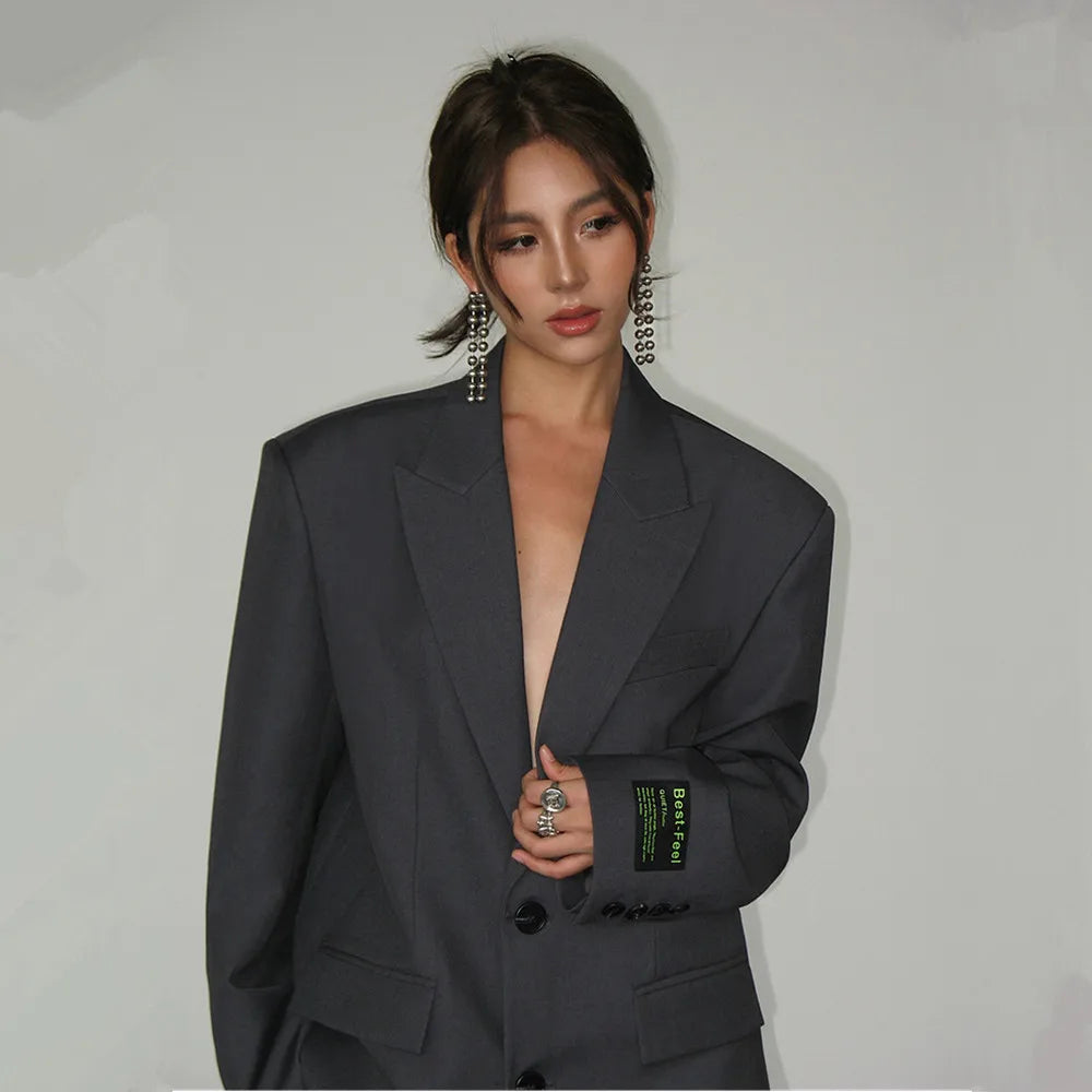 Dera - Americana de mujer holgada con hombros anchos