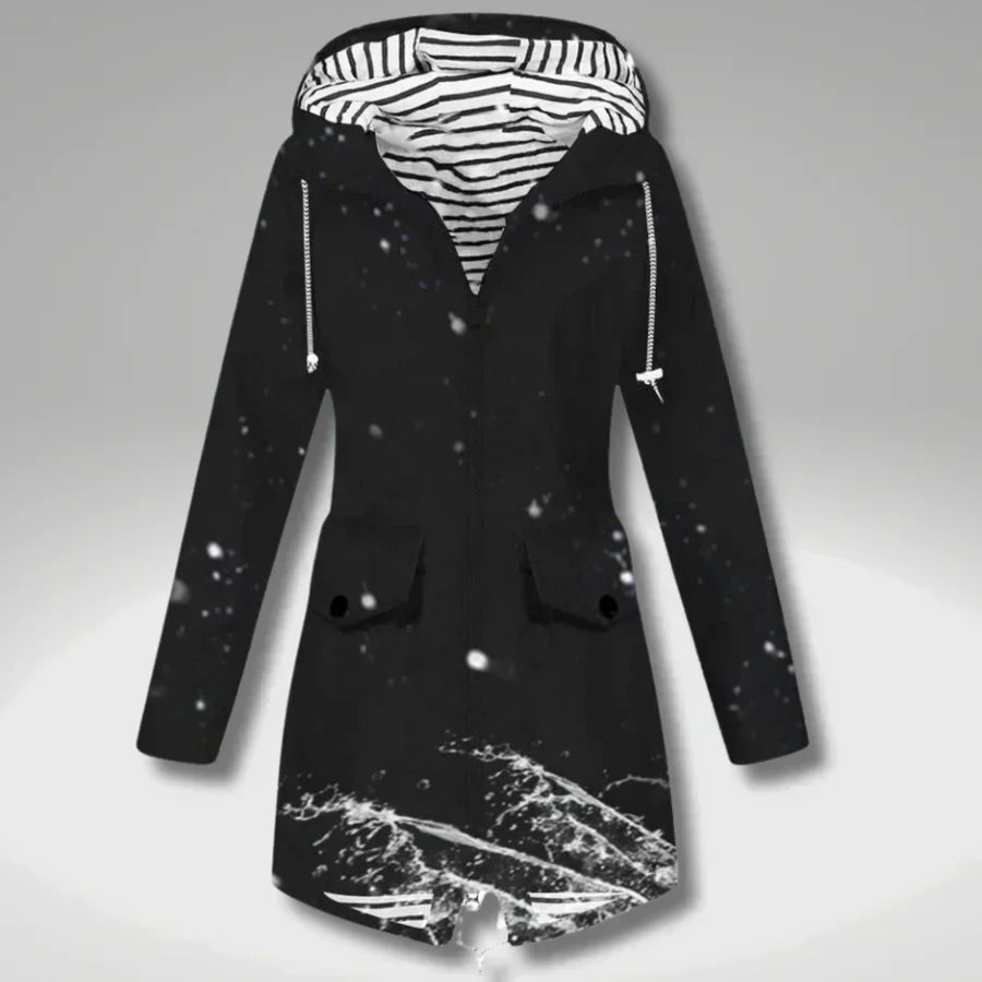 Abrigo mujer impermeable ligero con capucha ajustable - Jade