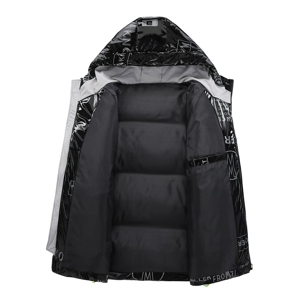 Chaqueta acolchada para hombre efecto vinilo con capucha - Lanuz