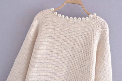 Angèle - Jersey chic y desenfadado con perlas de imitación