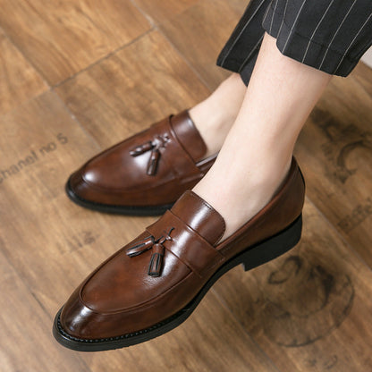 Mocasines hombre cuero borlas clasico - Pifto