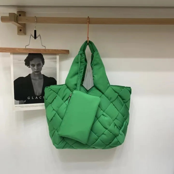 Bolso shopper acolchado de lona para mujer - Sara