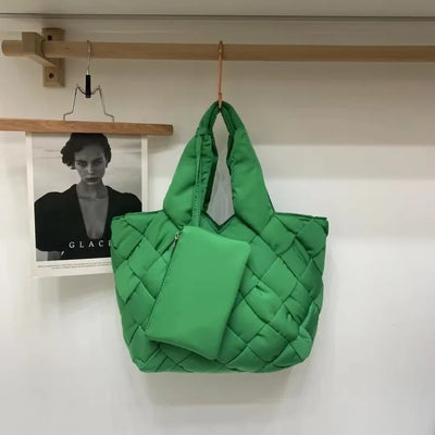 Bolso shopper acolchado de lona para mujer - Sara