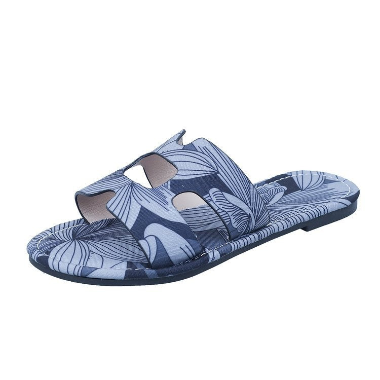 Sandalias planas mujer diseño tropical multicolor - Kaia