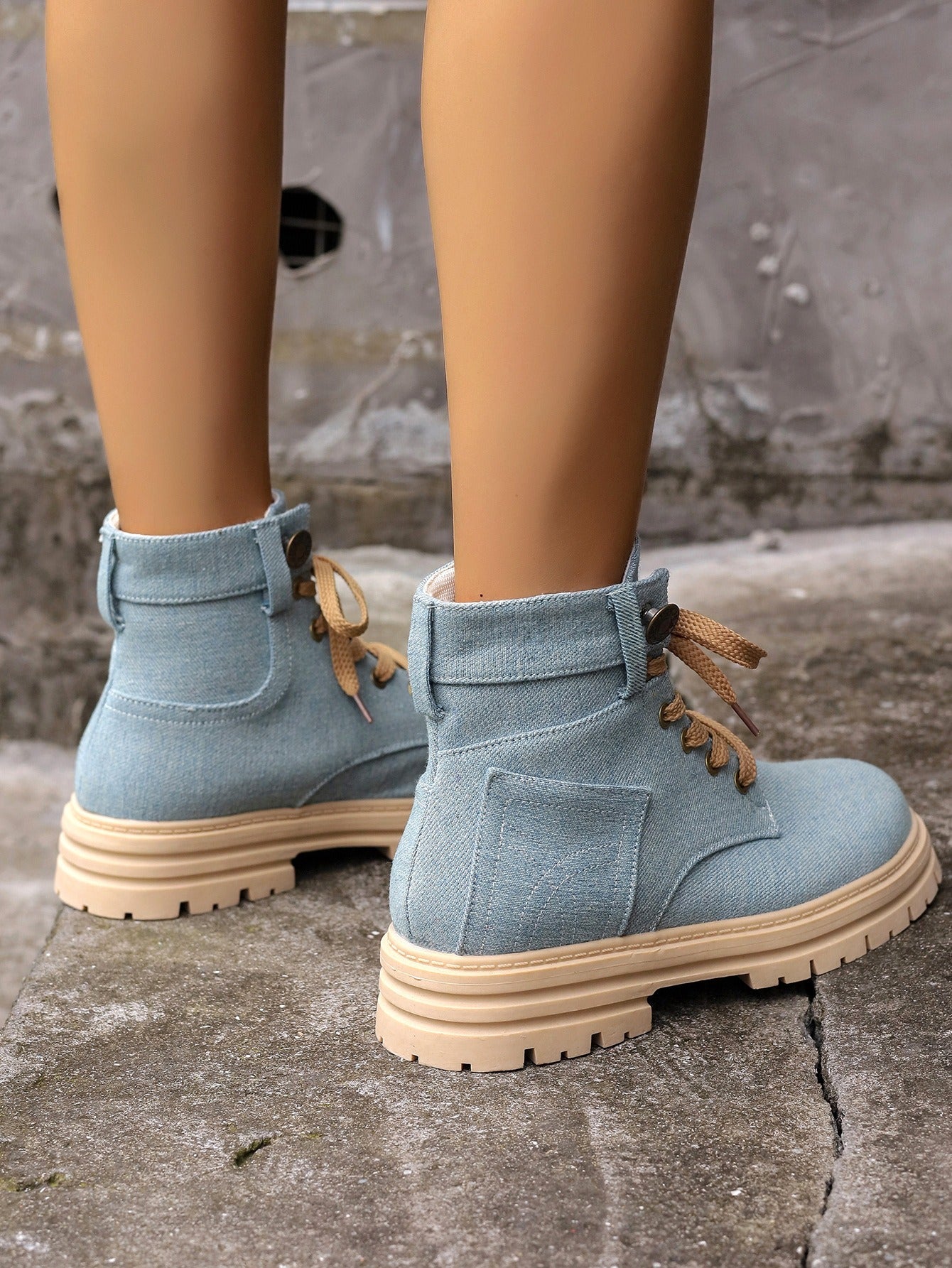 Botines casuales mujer lona texturizada estilo urbano - Martina